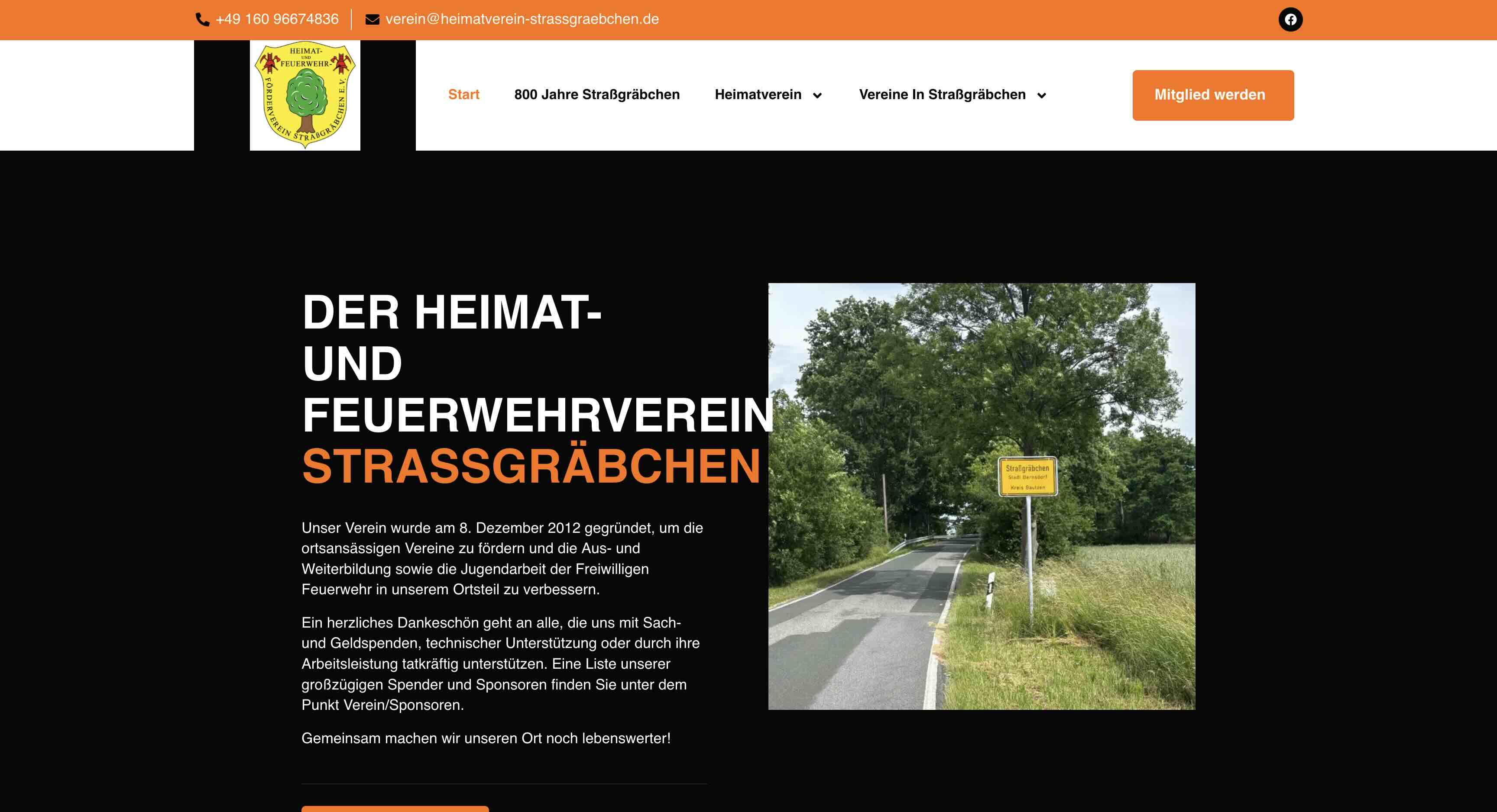 Website Heimatverein Straßgräbchen