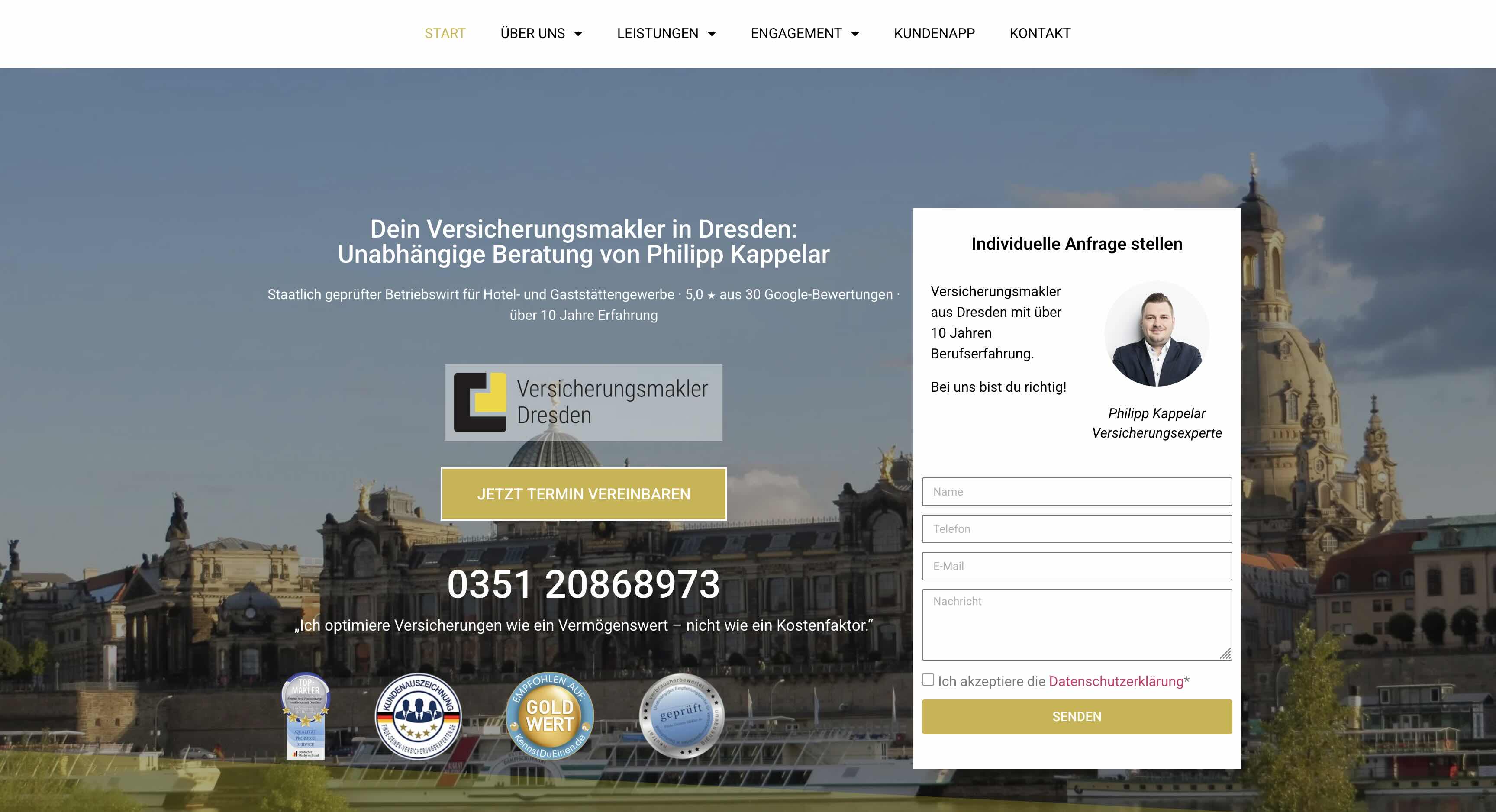 Website Versicherungsmakler Dresden